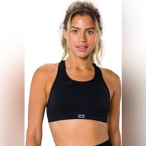 NWT Zensah Seamless Sports Bra Black Size S/M